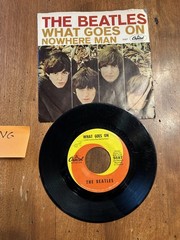 The Beatles Nowhere MAN/WHAT GOES ON 45 w/PIC SLEEVE*1966*5587*PINKNEYVILLE VG+-