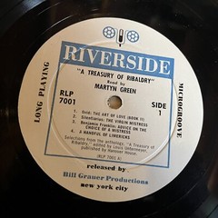 [RADIO/SPOKEN WORD]~EXC LP~MARTYN GREEN~A Treasury of Ribaldry~[1956~RIVERSIDE]