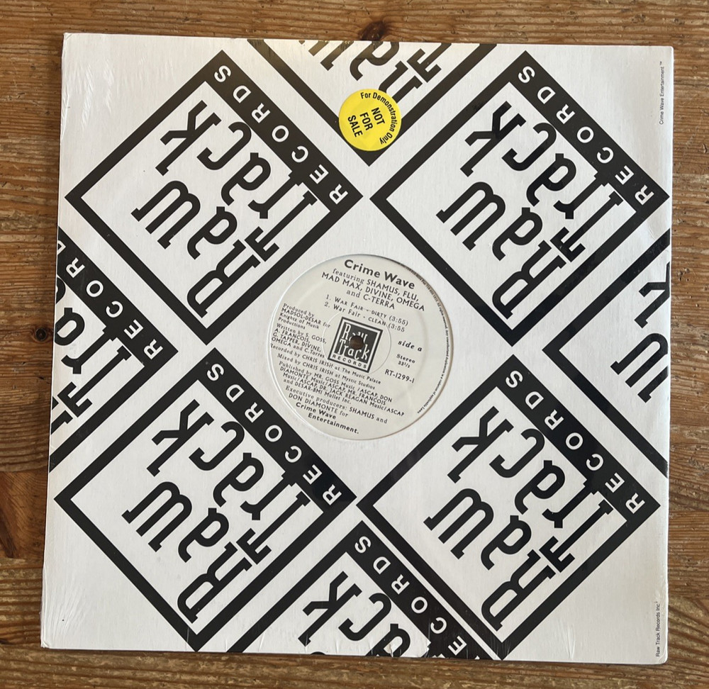 Crime Wave War Fair 12″ Vinyl New Sealed f/ Shamus Flu Mad Max Raw Track Records