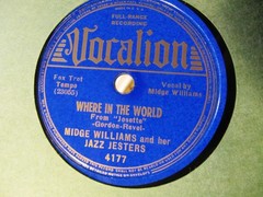 Blues 1938 MIDGE WILLIAMS JAZZ JESTERS Where in the World/ Any Language VOCALION