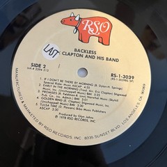 Eric Clapton Backless 12″ Black Vinyl LP 1978 USA Blues Classic Rock Vintage