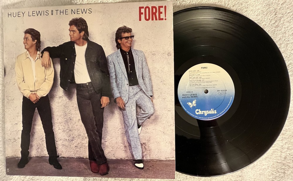 Huey Lewis And The News Fore! Vinyl LP Record 1986 Rock CHRYSALIS OV-41534 VG+