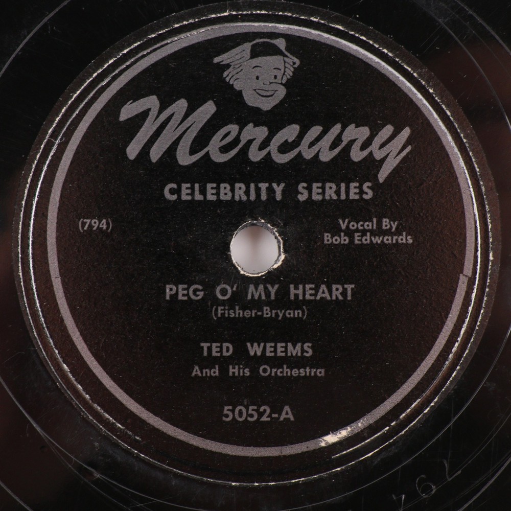 Ted Weems Peg O’ My Heart / Violets 1947 10″ 78 rpm Shellac Record Mercury 5052