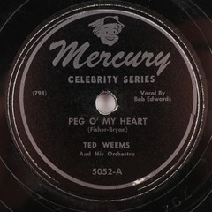 Ted Weems Peg O’ My Heart / Violets 1947 10″ 78 rpm Shellac Record Mercury 5052