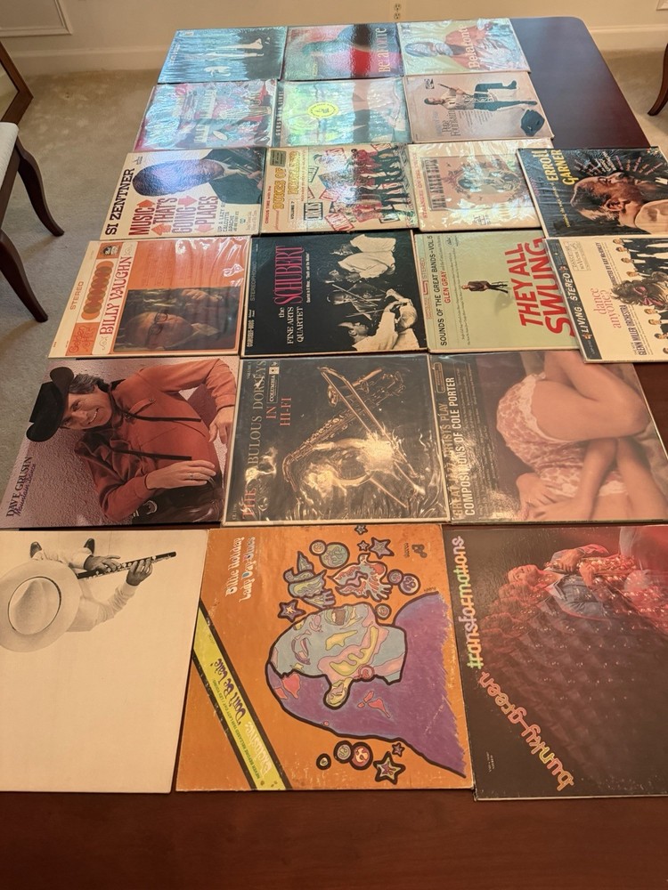 Lot Of 20 Vintage Vinyls Various jazz, folk, calypso, swing, classical – Desc