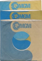 Mixed Lot of 3 MGM BLUE/TAN ROUND LION 7″ 45 RPM Original Record Company Sleeves
