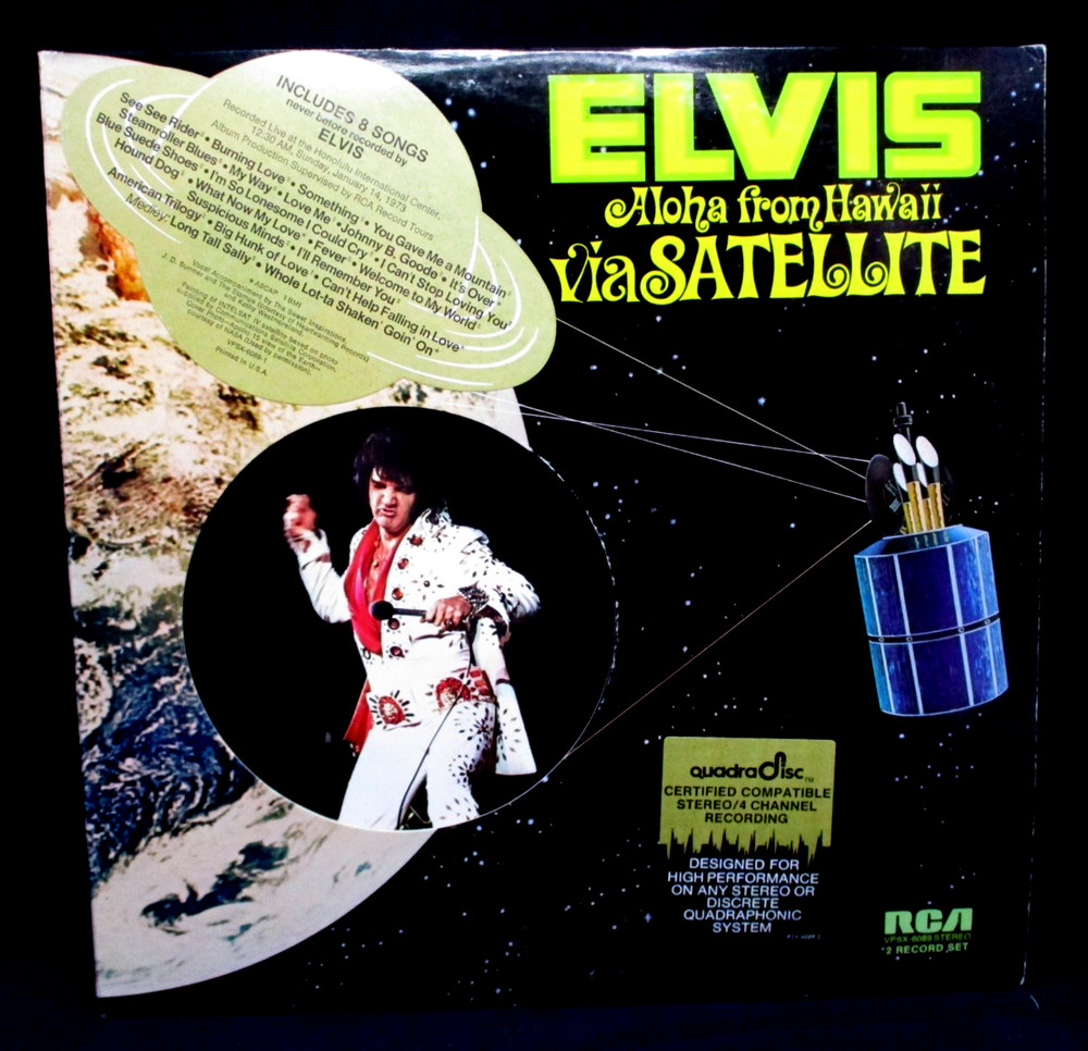 Elvis ALOHA FROM HAWAII-SATELLITE, 2-LPs, RCA Quadradisc PROMO (1973) UnPlayed