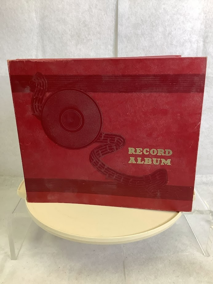 VINTAGE 1950’S RED 78 RECORD ALBUM BOOK WITH 9 SHELLAC RECORDS Decca, Capital