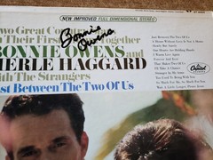 hand signed bonnie owens 1960s VG+ Just Between The Two cover only see notes!