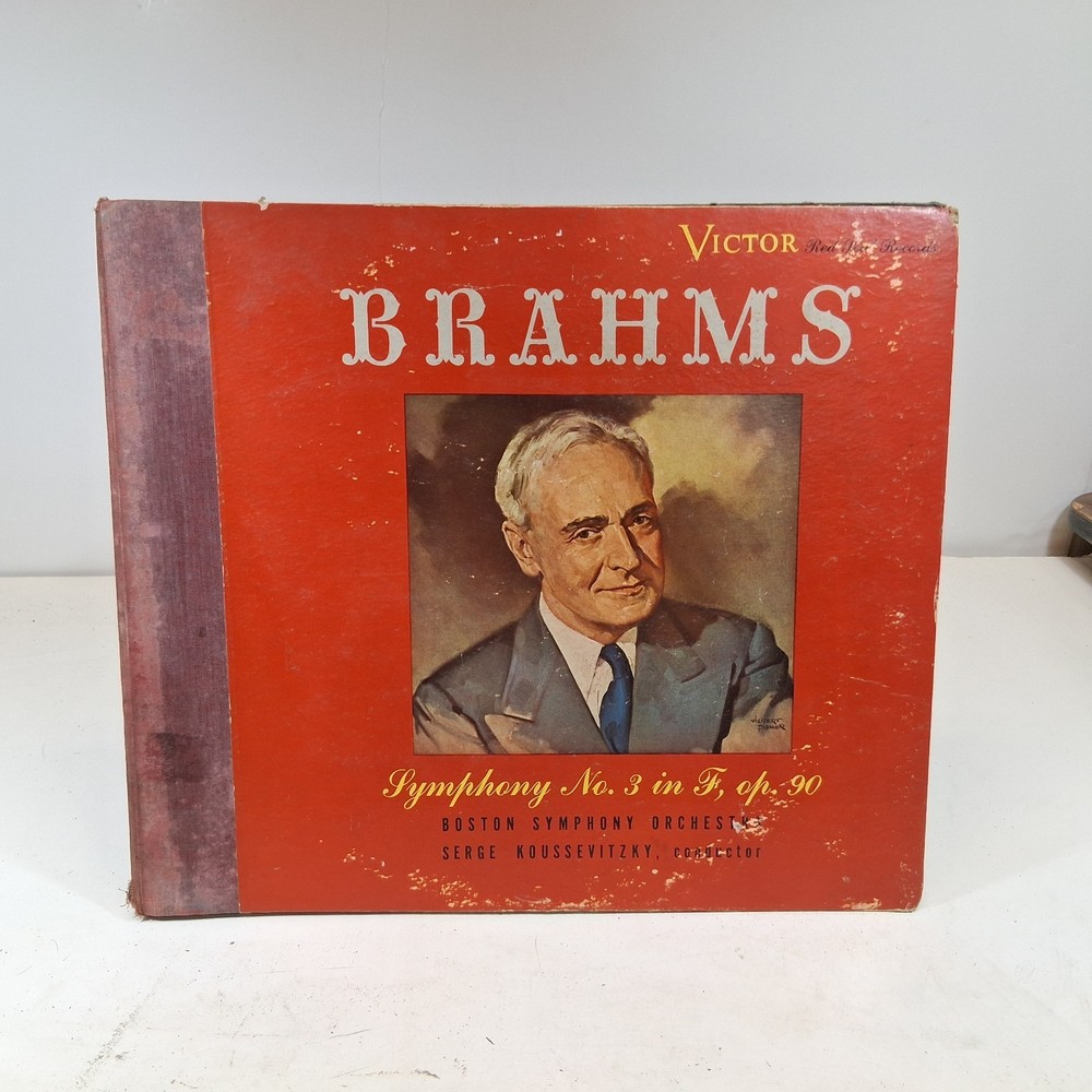 Brahms Symphony No 3 In F, Op.90 Record Vinyl 78RPM 12″ LP DM1007 Koussevitzky