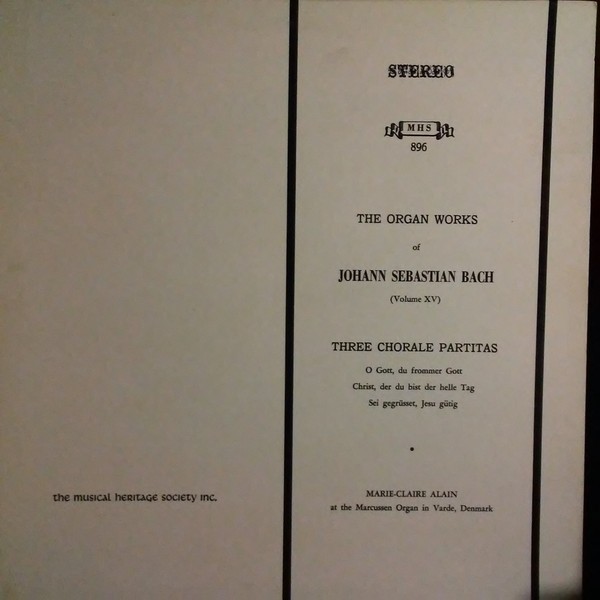 Johann Sebastian Bach, Marie-Claire Alain, The Organ Works Of Johann Sebastian B
