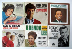 Lot of 44-Cleaned and Tested 50’s and 60’s Lower Grade 45″s with Picture Sleeves
