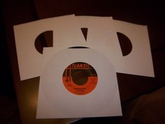 50 ct 7″ 45 RPM paper inner sleeves/hole for viewing label Record