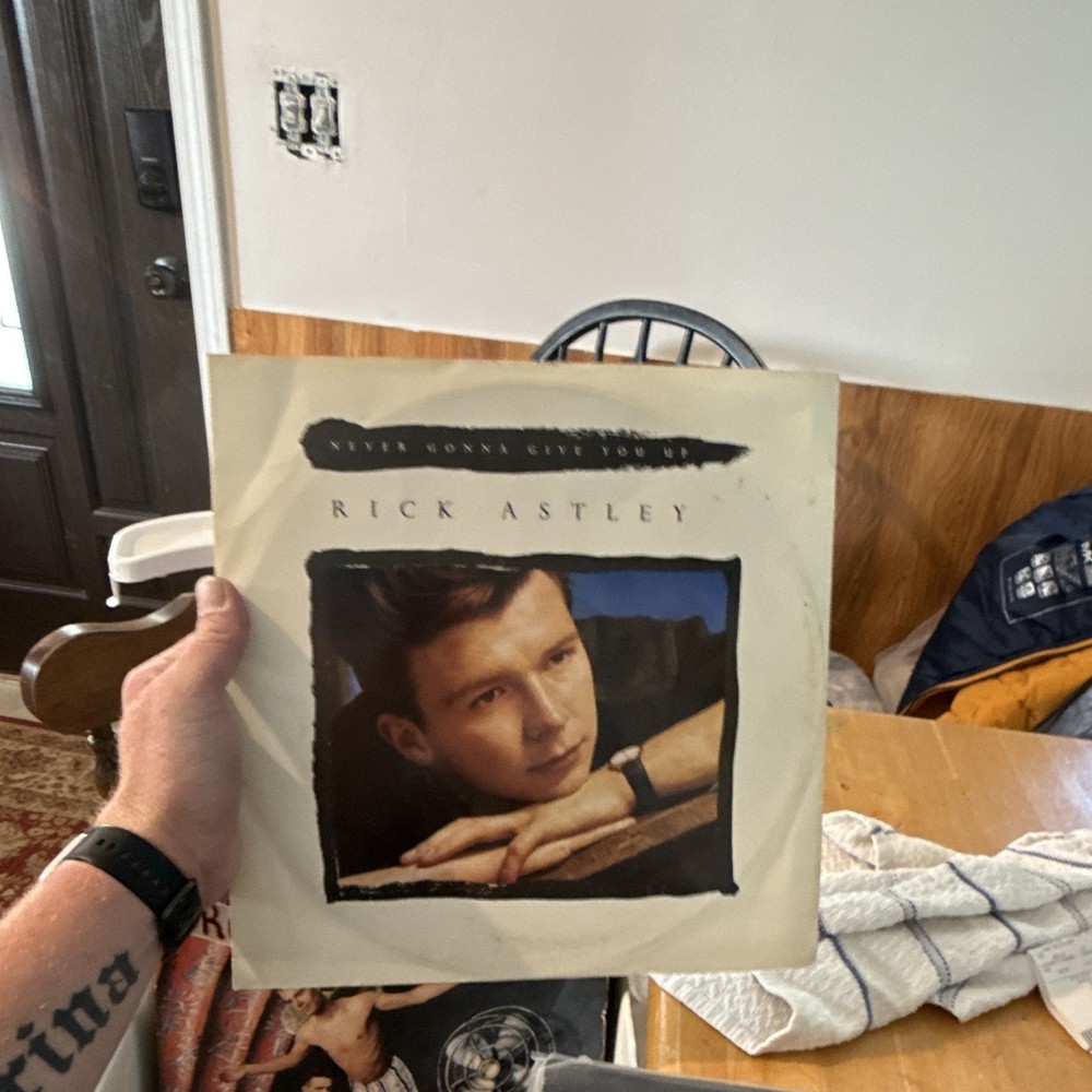 Rick Astley “Never Gonna Give You Up” Vinyl Single – RCA, Paper Sleeve