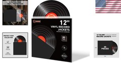 Thick Black Cardboard 12-Inch Record Jackets – 20PCS for Vinyl Preservation