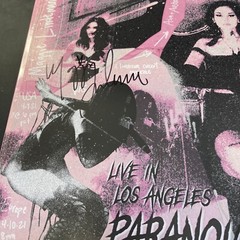 Hand Signed 12 x 12 Flat + Pink Vinyl Maggie Lindemann Paranoia Live Los Angeles