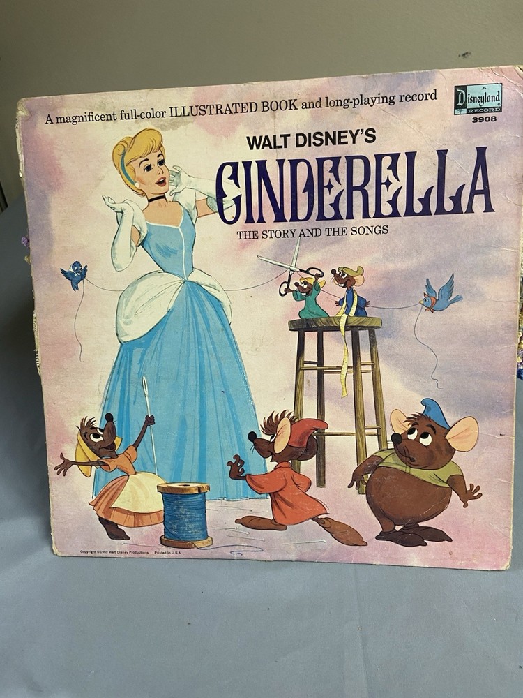 Walt Disney’s Cinderella, The Story & The Songs. Disneyland ST 3908 LP Record