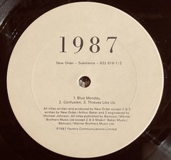 New Order – Substance – 1987 – Original Pressing – Canada.