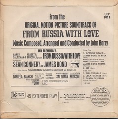 John Barry – From Russia With Love (7″, EP, Mono, RE) (Very Good Plus (VG+))
