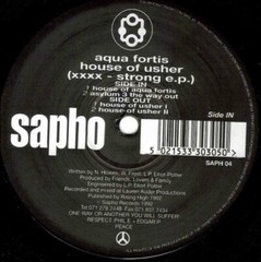 Aqua Fortis – House Of Usher (XXXX – Strong E.P.) – UK 12″ Vinyl – 1992 – Sapho