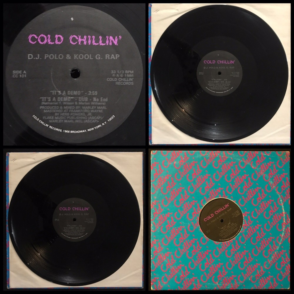 DJ POLO & KOOL G. RAP IT’S A DEMO 12″ Vinyl 33rpm Single COLD CHILLIN’ ’86 CC101
