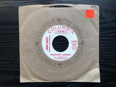 John Barry MIDNIGHT COWBOY 1969 Columbia 45 PROMOTIONAL single VG+