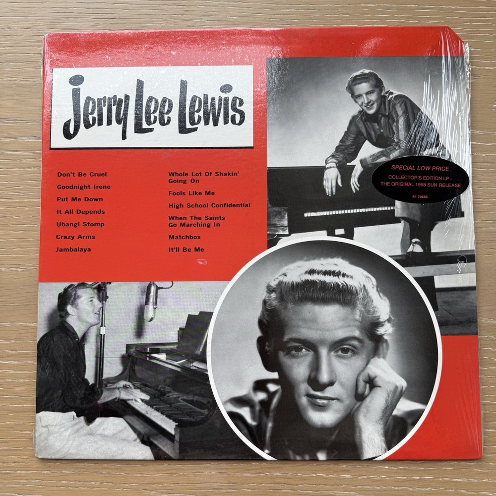 1989 JERRY LEE LEWIS LP SEALED Rhino Cut-Out Vintage US Press Vinyl Lp Record