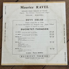 Devy Erlih Bureau Rare! ED1 France 10” lp Ravel Piano Violin Ducretet Thompson