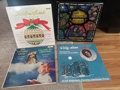 Four-Item CHRISTMAS Holiday vinyl LP LOT 4 Records Cristy Lane Gregory Peck