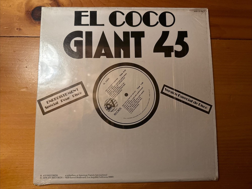 El Coco ‎– Let’s Get It Together 12” 1976 AVI AVID-12-116 Jacket/Vinyl NM