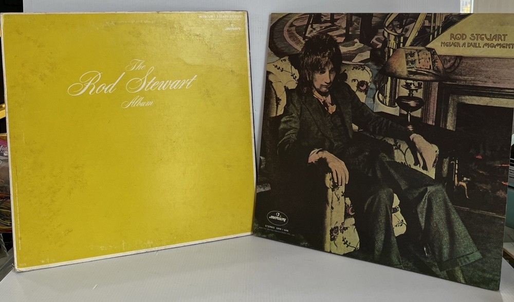 Rod Stewart Vinyl LP Record Lot of 2 1970s Classic Rock Albums VG+ Clean