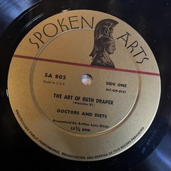 [SPOKEN WORD]~EXC LP~RUTH DRAPER~The Art Of~VOL. V~5~Doctors And Diets~The Actre