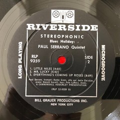 PAUL SERRANO QUINTET ” Blues Holiday ” RIVERSIDE RLP 9359