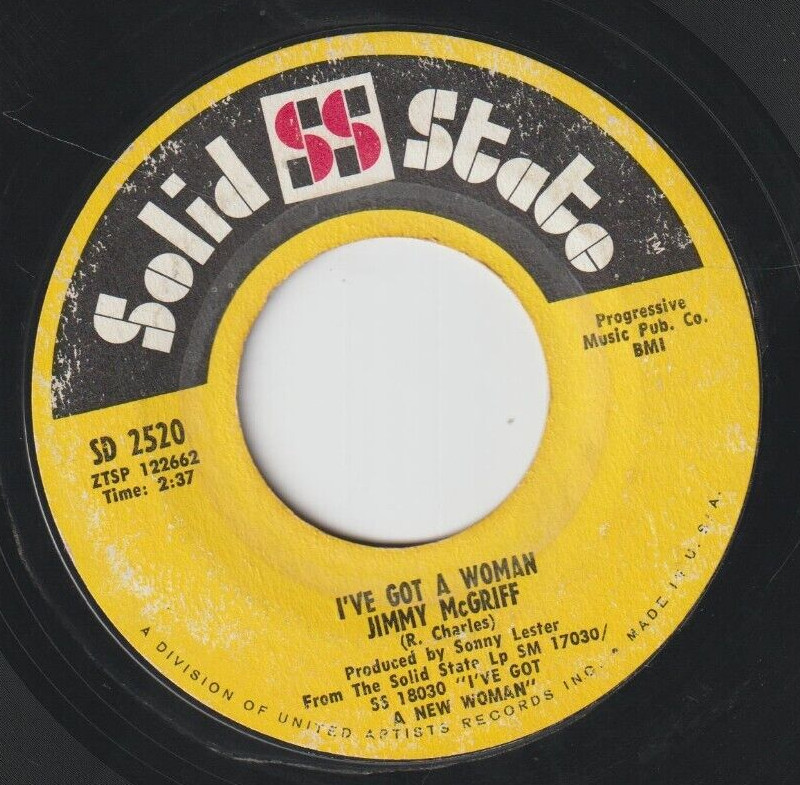 JIMMY MCGRIFF: I’ve Got a Woman/Kiko SOLID STATE Records 7″ Single 45 RPM