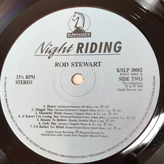ROD STEWART Night Riding 1988 UK Vinyl LP Maggie May record Reason To Believe