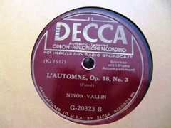 1928 NINON VALLIN French Chanson Faure Verlaine CLAIR DE LUNE/ L’Automne DECCA