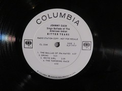 Johnny Cash Bitter Tears Ballads/American Indian 1964 Columbia CL2248 Mono Promo