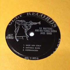 10″ 33 1/3 RPM LP “LU WATTERS JAZZ”- LU WATTERS & HIS YERBA BUENA JASS GROUP-195