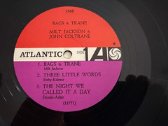 John Coltrane & Milt Jackson LP “Bags & Trane” Atlantic 1368 ~ Mono ~ Fan Logo