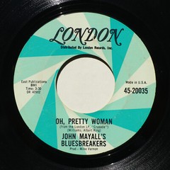 John Mayall’s Bluesbreakers *Suspicions/Oh, Pretty Woman* 45 rpm Vinyl 7″ Single