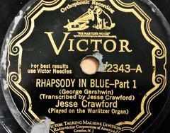 78 RPM GERSHWIN RHAPSODY IN BLUE-1920S WURLITZER-Crawford Victor Scroll