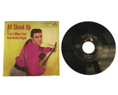 Elvis Presley Records Lot of 6 Vinyl 45 RPM 50’s Rock + Sleeves 1 Unmatched