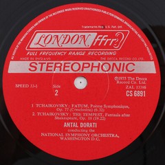 Tchaikovsky, Dorati – Romeo & Juliet / Fatum / The Tempest 1975 LP Record CS6891