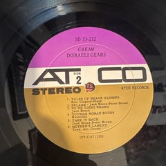 Cream Disraeli Gears 12″ Vinyl LP Stereo ATCO SD 33-232 Rock Black