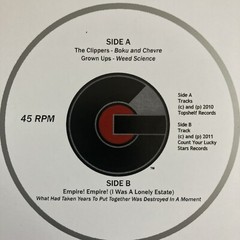 7 Inch Colored Vinyl, The Clippers, Grown-Ups, Empire! Empire! Rare promo copy
