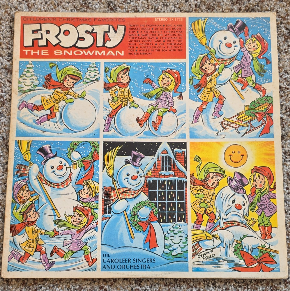 Tinkerbell Stereo Frosty the Snowman 12″ Vinyl LP 33 RPM Caroleer SX 1728