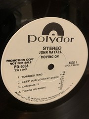 JOHN MAYALL -Moving On LP (1972) Blues Rock White Label Promo EXCELLENT Vinyl Lp