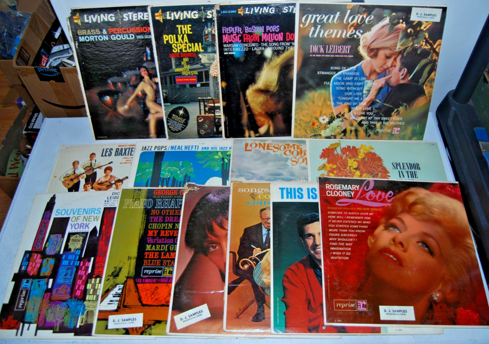 Lot of 14 Vintage 1960s REPRISE White Label Promo Vinyl Records WLPs DJ Samples