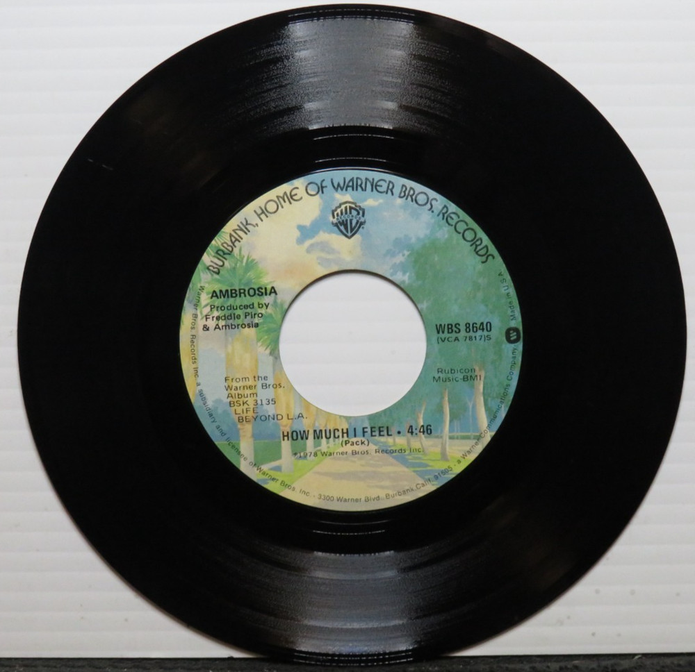 AMBROSIA HOW MUCH I FEEL/READY FOR CAMARILLO (VG+) WBS-8640 45 RECORD