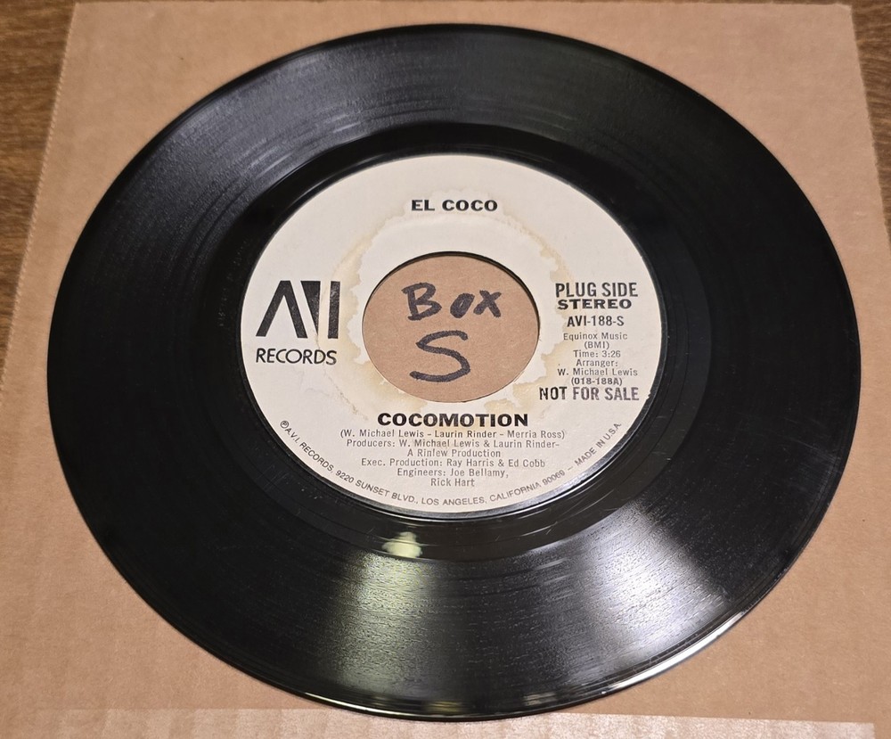 El Coco: Cocomotion/same – VG+ | 1977 Funk/Soul 45rpm – AVI Records Promo